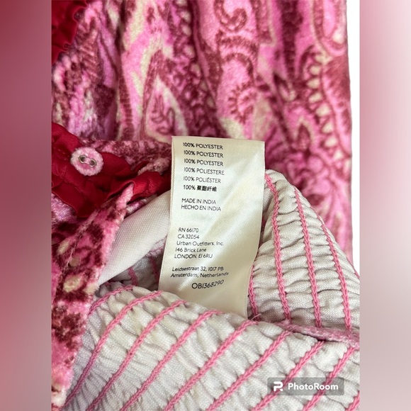 NWT Free People Dare Me Velvet Blouse In Retro Combo Red and Pink Women’s Large - Picture 7 of 8